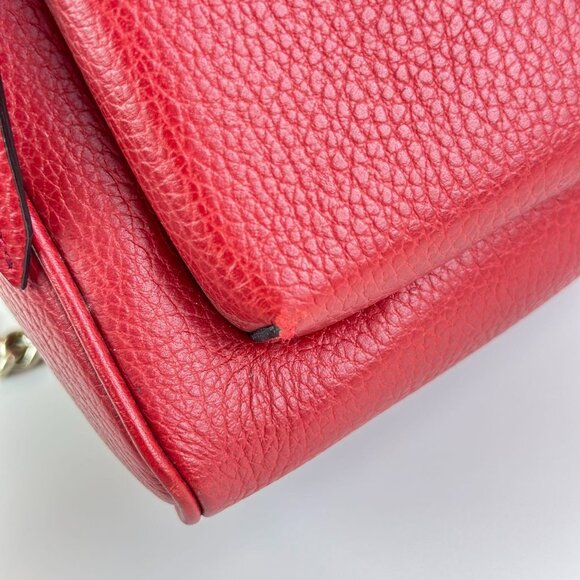 Gucci GG Logo Red Leather Soho Backpack - Picture 6 of 7